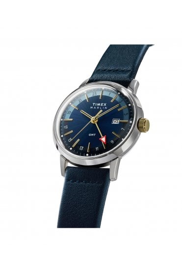 Timex Gents Marlin® Quartz GMT 40mm Leather Strap Watch TW2Y47900