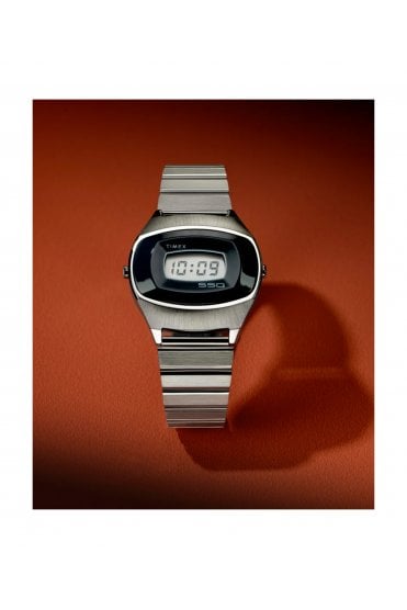 Timex Gents Q 1975 SSQ Digital Reissue 38mm 5ATM Watch TW2Y06100