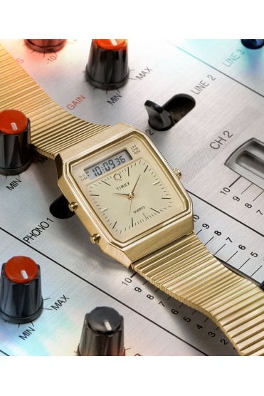 Timex Gents Q Fusion Reissue 32mm 3ATM Watch TW2Y06000