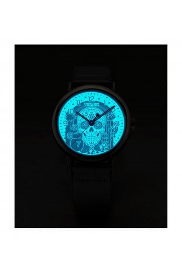 Timex Gents Weekender Day of the Dead 40mm Leather Strap Watch TW2Y15900