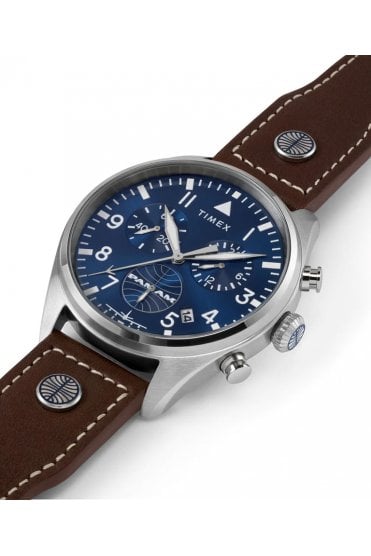 Timex Gents x Pan Am 42mm Leather Strap Watch TWG030000