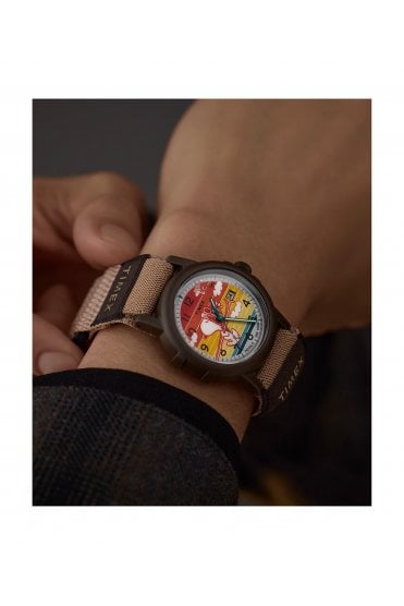 Timex Gents x Peanuts® Camper Ski 38mm Fabric Strap Watch TW4B34900