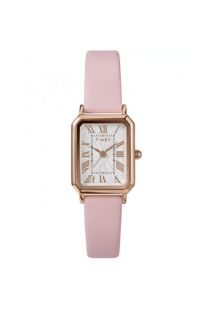 Timex  Ladies Pink Leather Strap Dress Watch TW2Y01100