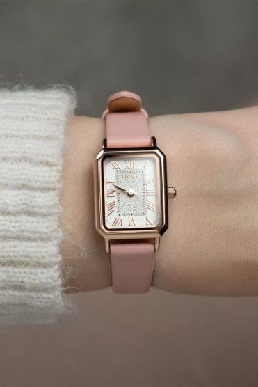 Timex Ladies Pink Leather Strap Dress Watch TW2Y01100