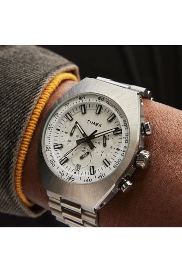 Timex Legacy Tonneau Chronograph 42mm Stainless Steel Watch TW2W22200