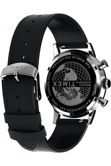 Timex Marlin Chronograph 40mm Leather Strap Watch TW2W10300