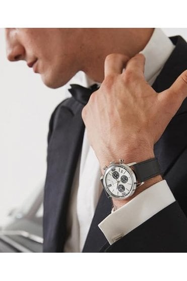 Timex Marlin Chronograph 40mm Leather Strap Watch TW2W10300