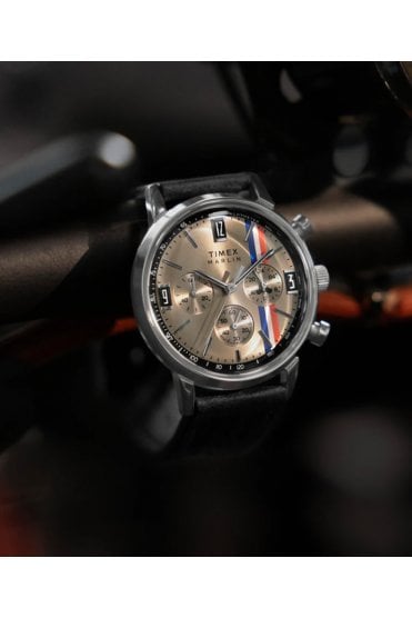 Timex Marlin Chronograph Tachymeter 40mm Leather Strap Watch TW2W98900