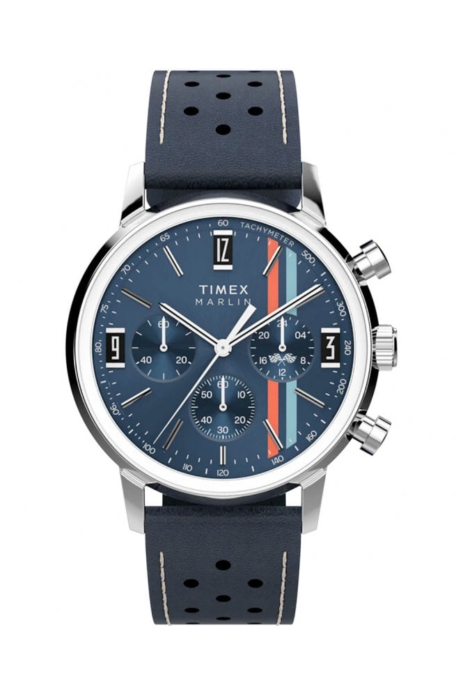 Timex  Marlin Chronograph Tachymeter 40mm Leather Strap Watch TW2W99000