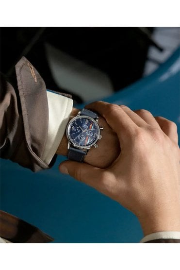 Timex Marlin Chronograph Tachymeter 40mm Leather Strap Watch TW2W99000