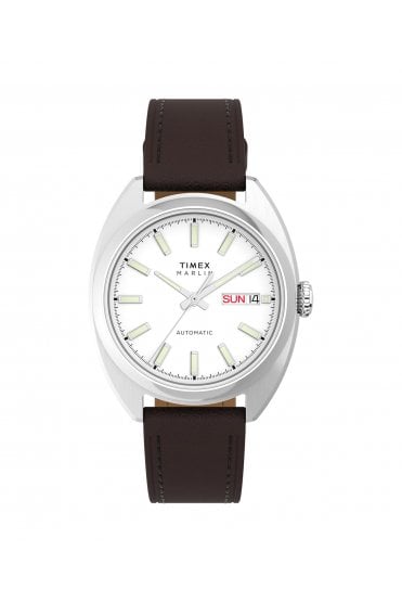 Timex Marlin Draper Automatic 37mm Leather Strap Watch TW2Y65200