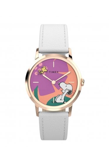 Timex Marlin Hand-Wound x Snoopy 34mm Leather Strap Watch TW2V91200