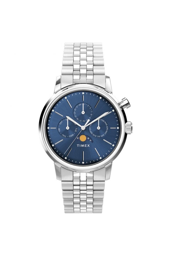 Timex  Marlin Moon Phase 40mm Stainless Steel Watch TW2W51300