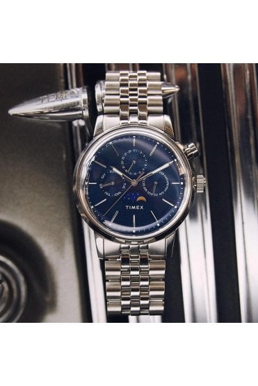 Timex Marlin Moon Phase 40mm Stainless Steel Watch TW2W51300