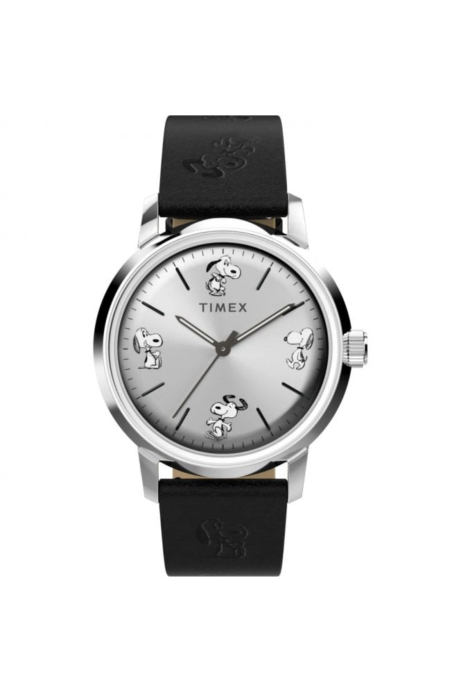 Timex  Marlin x Peanuts Sketch 40mm Leather Strap Watch TW2W54000