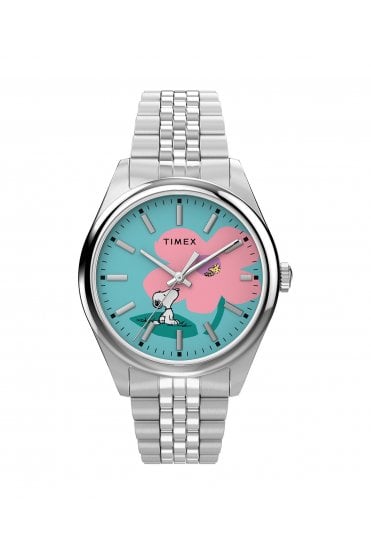 Timex Peanuts x Legacy Snoopy Flower Dial 36mm Stainless Steel Bracelet Watch TW2Y52600