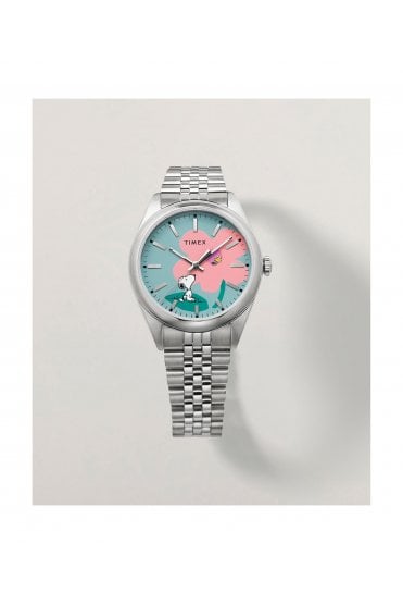 Timex Peanuts x Legacy Snoopy Flower Dial 36mm Stainless Steel Bracelet Watch TW2Y52600