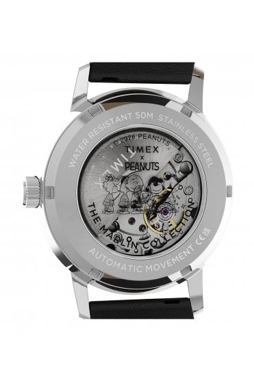 Timex Peanuts x Marlin Automatic Americana 40mm Leather Strap Watch TW2Y50300