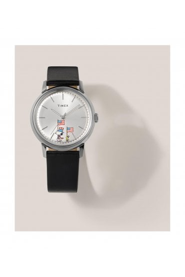Timex Peanuts x Marlin Automatic Americana 40mm Leather Strap Watch TW2Y50300