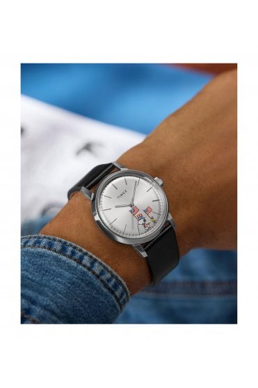 Timex Peanuts x Marlin Automatic Americana 40mm Leather Strap Watch TW2Y50300