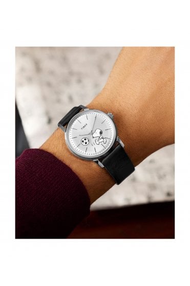 Timex Peanuts x Marlin Automatic Soccer 40mm Leather Strap Watch TW2Y53800