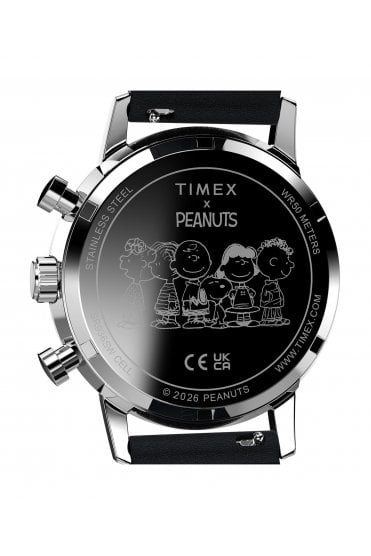 Timex Peanuts x Marlin Chronograph Joe Cool 40mm Leather Strap Watch TW2Y48500
