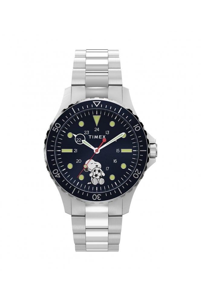 Timex  Peanuts x Snoopy Soccer 41mm Stainless Steel Bracelet Watch TW2Y53900