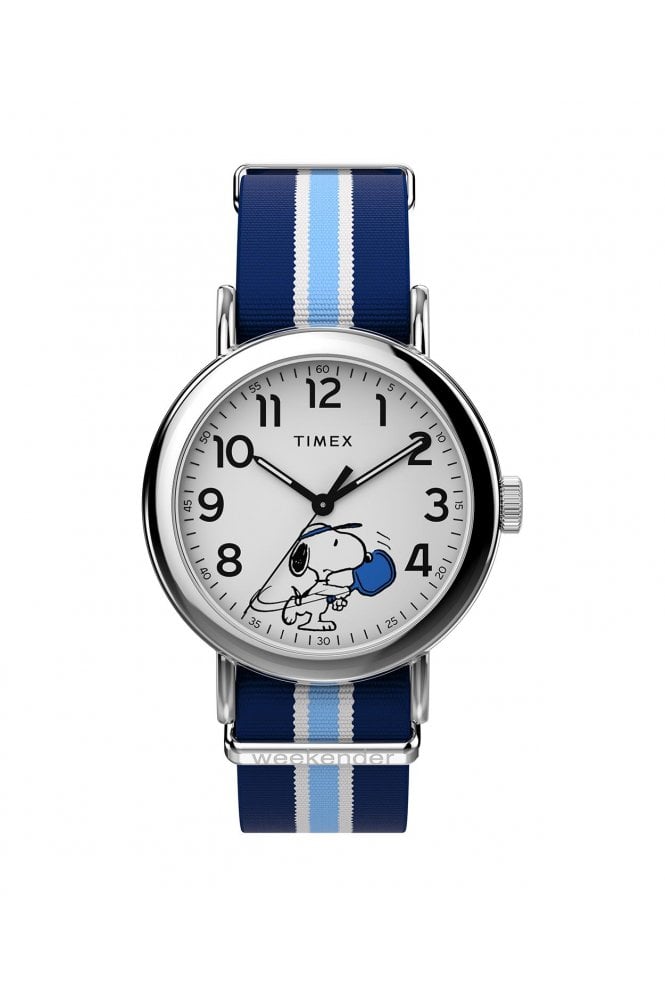 Timex  Peanuts x Weekender Pickleball 37mm Fabric Strap Watch TW2Y50600