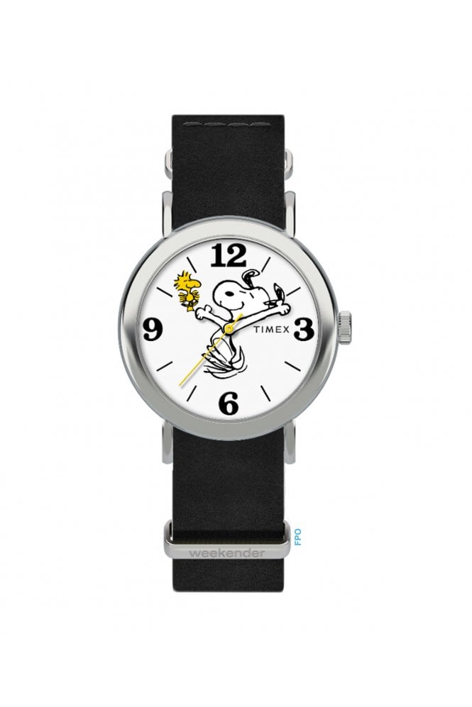 Timex  Peanuts x Weekender Snoopy 40mm Leather Strap Watch TW2Y60900