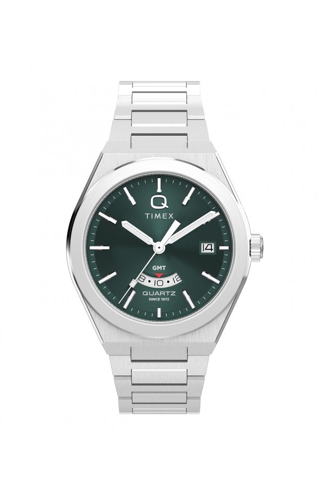 Timex  Q Continental GMT 39mm Stainless Steel Bracelet Watch TW2Y24800