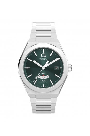 Timex Q Continental GMT 39mm Stainless Steel Bracelet Watch TW2Y24800