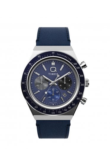 Timex Q Gents Chronograph 40mm Leather Strap Watch TW2Y36100