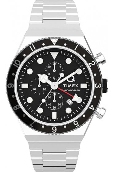 Timex Q Gents Three Time Zone Chronograph Watch TW2V69800