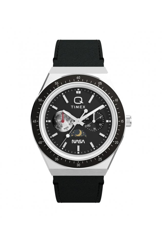 Timex  Q NASA 40mm Leather Strap Watch TW2Y56800