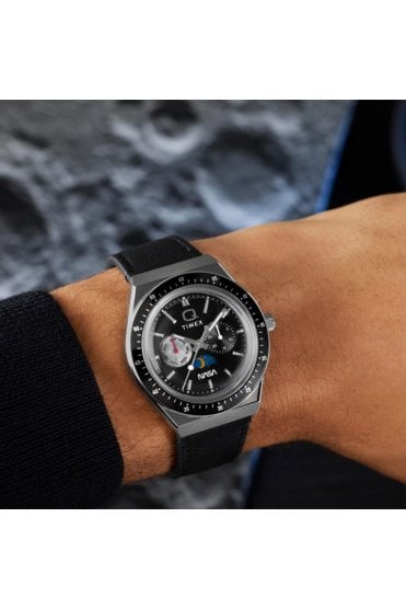 Timex Q NASA 40mm Leather Strap Watch TW2Y56800