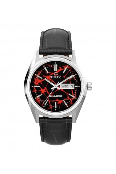 Timex Q Red Vega 1978 Reissue 38mm Leather Strap Watch TW2Y55700