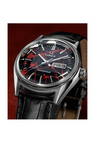 Timex Q Red Vega 1978 Reissue 38mm Leather Strap Watch TW2Y55700