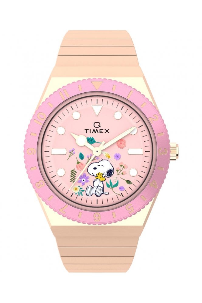 Timex  Q x Peanuts In Bloom 36mm 5ATM Watch TW2W83800