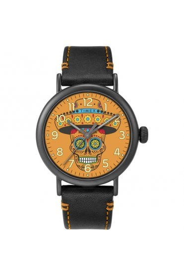 Timex Standard Dia de los Muertos 40mm Leather Strap Watch TW2V67700