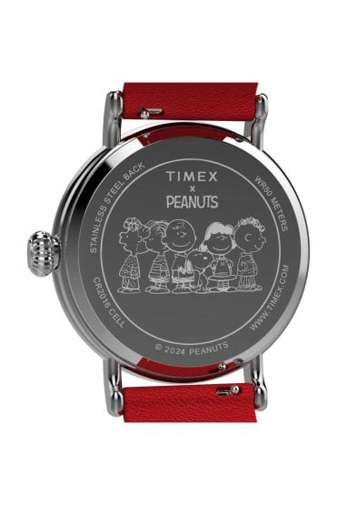 Timex Standard x Snoopy Santa 40mm Leather Strap Watch TW2W44400
