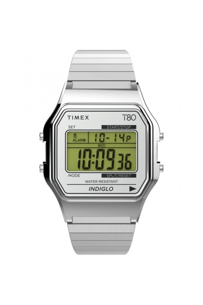 Timex  T80 Retro Digital 34mm Expansion Band Watch TW2W68200