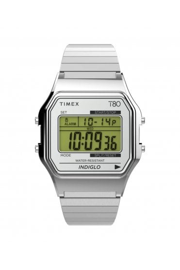 Timex T80 Retro Digital 34mm Expansion Band Watch TW2W68200