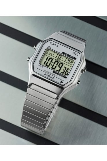 Timex T80 Retro Digital 34mm Expansion Band Watch TW2W68200