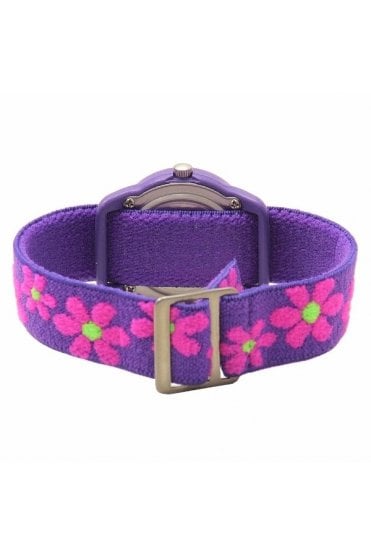Timex Time Machines 29mm Purple Floral Elastic Watch T89022
