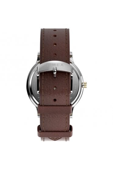 Timex Waterbury Classic Moon Phase 40mm Leather Strap Watch TW2W75600