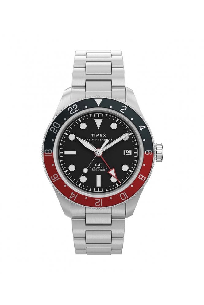 Timex  Waterbury Heritage Automatic GMT 42mm Stainless Steel Bracelet Watch TW2Y60600