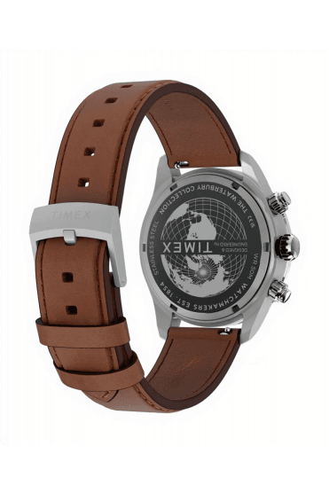 Timex Waterbury Heritage Chronograph 39mm Leather Strap Watch TW2Y70600