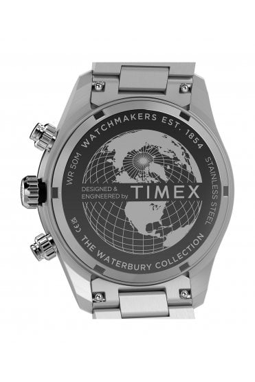 Timex Waterbury Heritage Chronograph 39mm Stainless Steel Bracelet Watch TW2Y70500