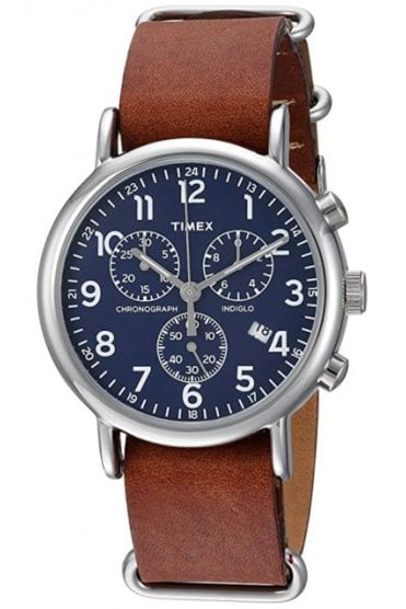 Timex Weekender Leather Strap Gents Watch 40mm TW2R63200