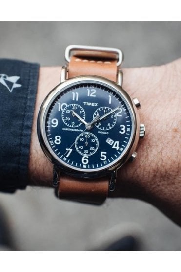 Timex Weekender Leather Strap Gents Watch 40mm TW2R63200